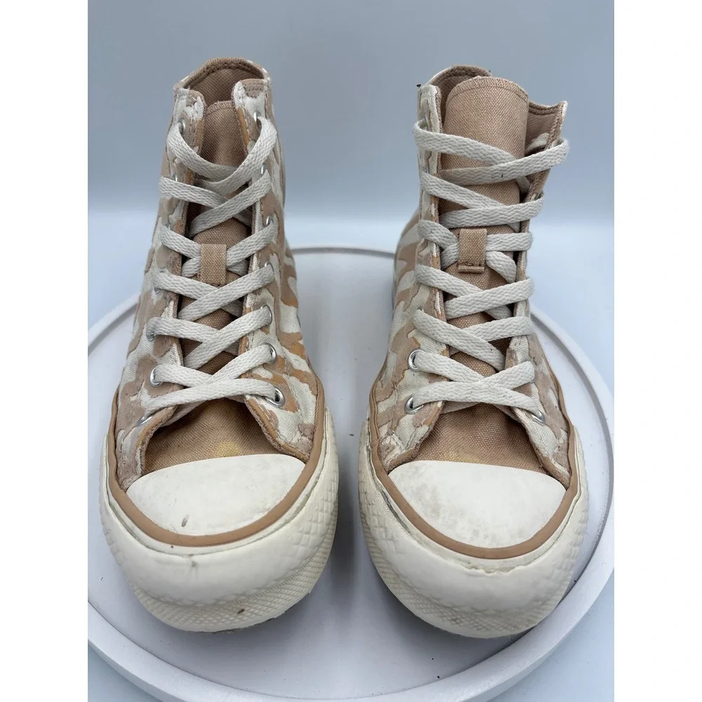 Converse Chuck Taylor All Star 4.5 Kids Beige Animal Print High Top A11112C